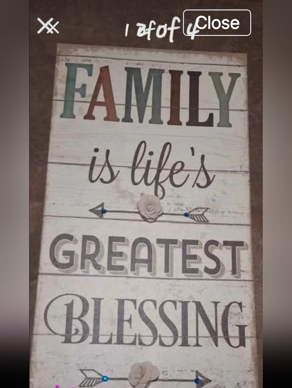 Family is Life's Greatest Blessing Wall Sign - White and Gray